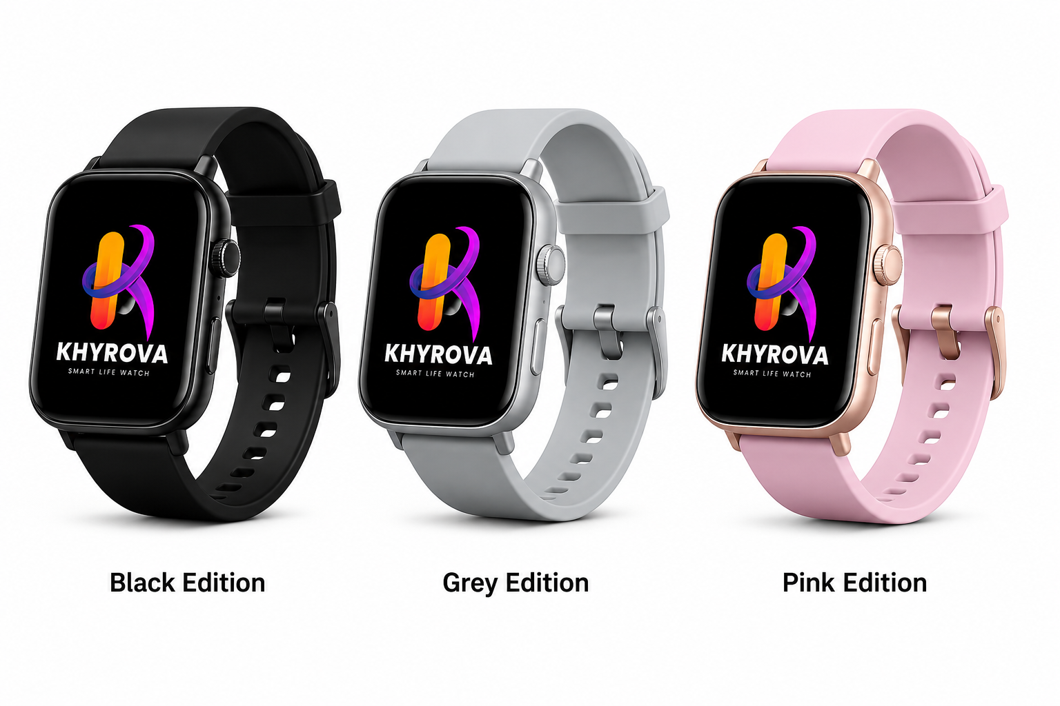 Khyrova Smart Watch in 3 Colors